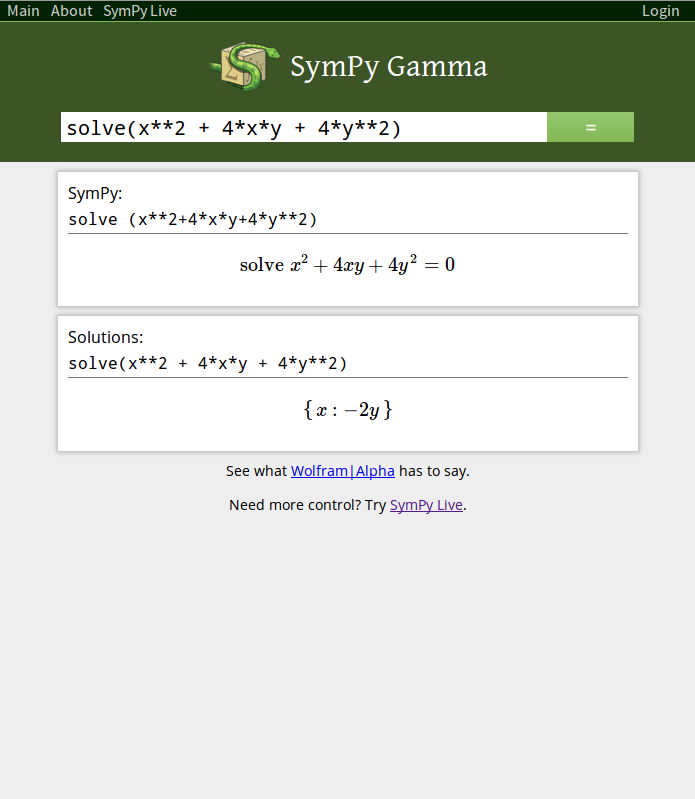 Sympy Gamma Function